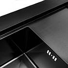 Мийка для кухні PLATINUM з нержавіючої сталі 780x430мм прямокутна 3мм чорна PLS-A32275, фото 4