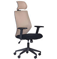 Кресло офисное Lead Black HR сиденье Нест-01 черная/спинка Сетка SL-02 беж TM AMF