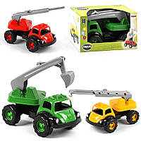 Дитяча іграшкова машинка Спецтехніка "Pilsan" (3 види, платформа, що обертається, в коробці) 06-626