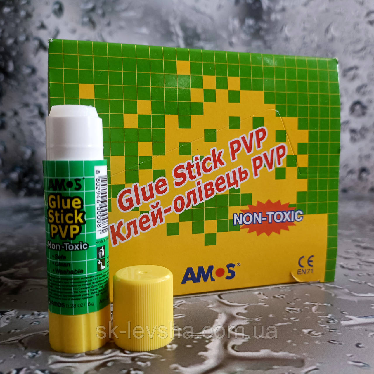 Клей-олівець PVP AMOS 8 г.№ AM-3208