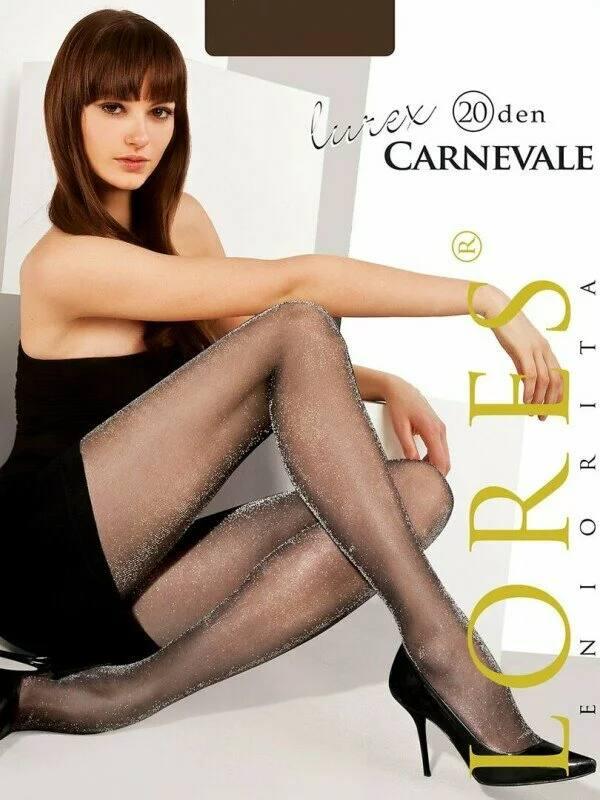Колготи 20 ден з люрексом Lores Carnevale Lurex 20 чорного(сріблястого) кольору розміри 2 3 4