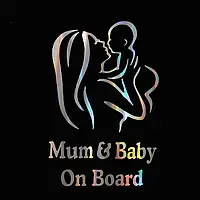 Наклейка Mum&Baby on board (ребёнок в машине) (голограмма)