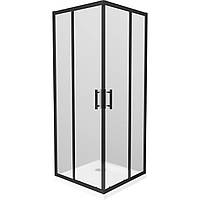 Черная душевая кабина с матовым стеклом Mexen Rio Black + белый поддон 5 см