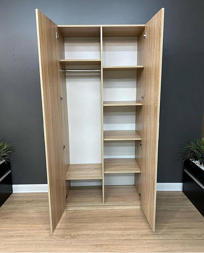 Купить Шкаф для одежды на две двери с полками и штангой, цена 5199 грн ...