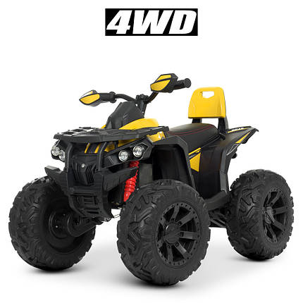 Дитячий електромобіль квадроцикл M 4795EBLR-6 45W музика TF/MP3/USB Жовтий, фото 1