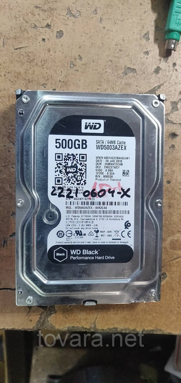 Жорсткий диск Вінчестер HDD 500 Gb / Гб Western Digital Black WD5003AZEX 3.5" SATA3 No 22210604