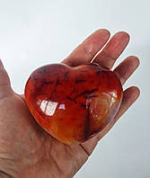 Сердце из натурального камня красный агат