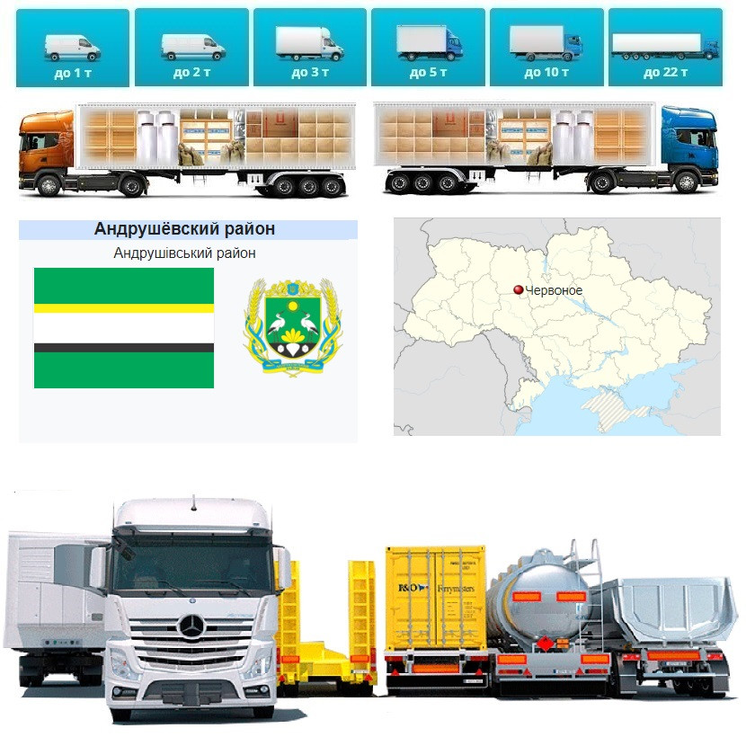 Вантажоперевезення із Червоного у  Червоне