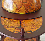Глобус бар зі столиком Стародавні карти коричневий сфера 33 см Гранд Презент 33035R, фото 6