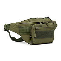 Поясна мілітарі-сумка (бананка) тактична для військових ЗСУ олива, фото 2