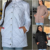 Женская весенняя стеганная куртка. Размер: 42-44, 46-48, 50-52. Цвет: мокко, черный, белый.