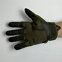 Тактичні рукавиці штурмові для військових з пальцями Gloves FF3 у кольорі олива, фото 6