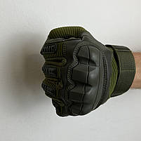 Тактичні рукавиці штурмові для військових з пальцями Gloves FF3 у кольорі олива, фото 4