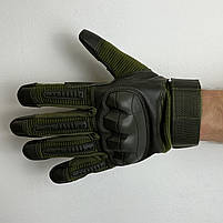 Тактичні рукавиці штурмові для військових з пальцями Gloves FF3 у кольорі олива, фото 5