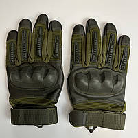 Тактичні рукавиці штурмові для військових з пальцями Gloves FF3 у кольорі олива, фото 8