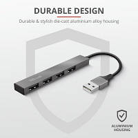 Концентратор Trust Halyx Aluminium 4-Port Mini USB Hub (23786_TRUST), фото 3