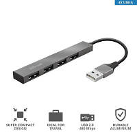 Концентратор Trust Halyx Aluminium 4-Port Mini USB Hub (23786_TRUST), фото 5