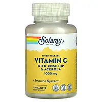Solaray, вітамін C з повільним вивільненням, шиповник і ацерола, 1000 мг, 100 таблеток