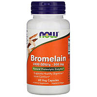 Натуральная добавка NOW Bromelain 500 mg, 60 вегакапсул