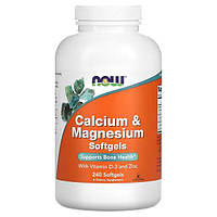 Витамины и минералы NOW Calcium & Magnesium Softgels, 240 капсул