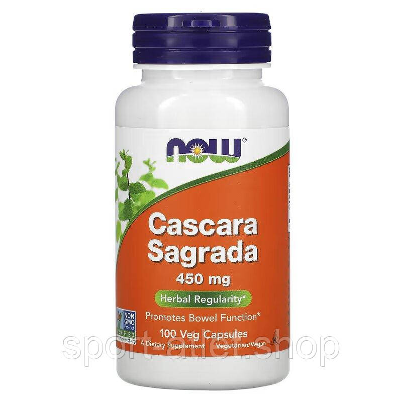 Натуральна добавка NOW Cascara Sagrada 450 mg, 100 вегакапсул