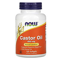 Натуральная добавка NOW Castor Oil 650 mg, 120 капсул