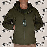 Тактична водонепроникна вітрозахисна куртка олива, фото 6