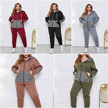 Стильний і теплий спортивний костюм з трикотажу тринитки батал