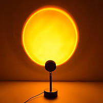 Проекційна LED лампа для селфі 23 см Sunset Lamp Світильник з ефектом сонця, фото 4