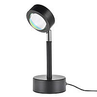 Проекційна LED лампа для селфі 23 см Sunset Lamp Світильник з ефектом сонця, фото 5