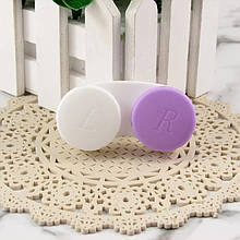 Контейнер для контактних лінз білий з фіолетовим