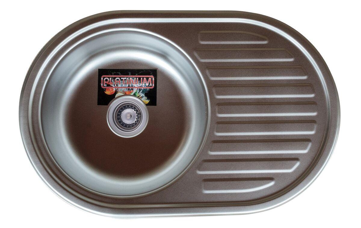 Мийка для кухні PLATINUM з нержавіючої сталі 770x500мм овальна 0.6мм PLS-A9923, фото 1