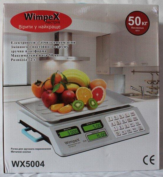 Вага торгових Wimpex WX-5004 електронна з металевими кнопками, фото 1