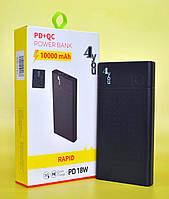 Павербанк Power Bank 10000mAh 4you RAPID black (PD18W+QC3, Polymer, гарантія 12 міс.)