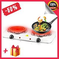 Плита електрична настільна Opera OP5713 двокомфоркова спіральна побутова плитка з регулюванням потужності