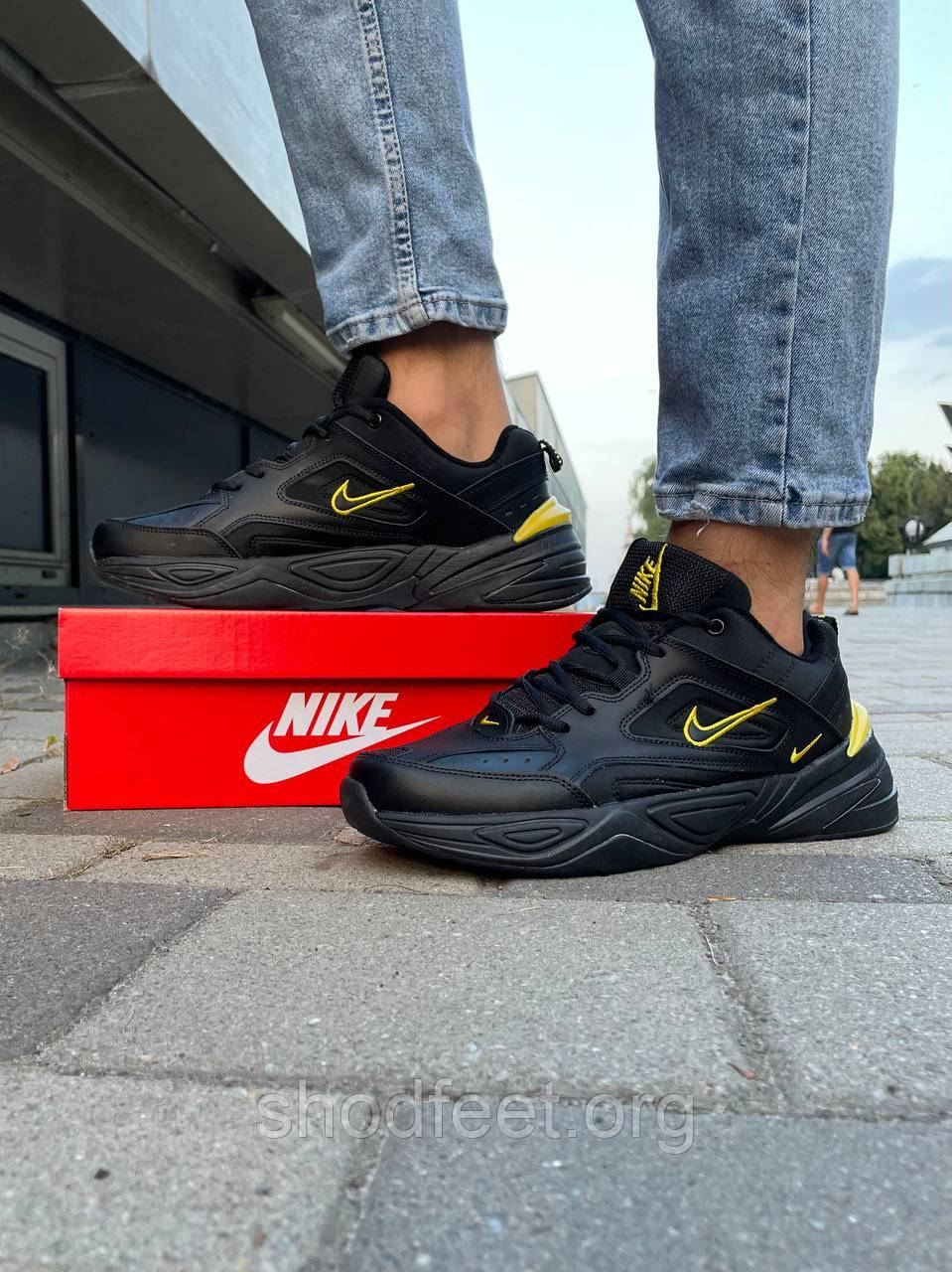 Чоловічі кросівки Nike M2K Tekno Black Yellow, фото 1