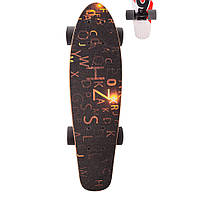 Детский скейт, лонгборд 22" LB21002 (RL7T), колеса PU (Оранжевый)