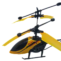 Детский летающий вертолет c сенсорным управлением рукой Желтый | Инфракрасный индукционный вертолет