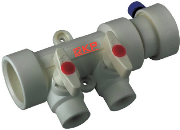 KP ппр колектор 2-way з кульовими кранами 40x20