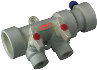 KP ппр колектор 2-way з кульовими кранами 40x20