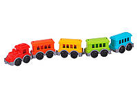 Потяг Міні ТехноК 9116 паровоз 4 вагони дитяча машинка пластикова іграшка для дітей паротяг