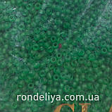 Бісер калібрований дрібний темно-зелений матовий, фото 2
