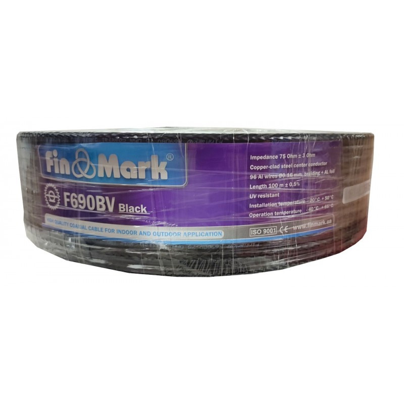 Кабель коаксіальний FinMark F690BV Чорний 75 Ом
