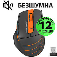 Беспроводная мышка A4Tech FG30S, черная/оранжевая, тихая/бесшумная, компьютерная мышь для ПК и ноутбука