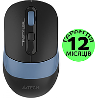 Беспроводная мышка A4Tech Fstyler FB10C Bluetooth (блютуз) черно-синяя, мышь для ПК/ноутбука/телефона/планшета