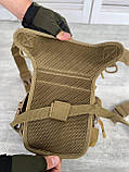 Поясна сумка тактична, сумка на ногу для військових, армійська поясна сумка на ногу, військова бананка, фото 4