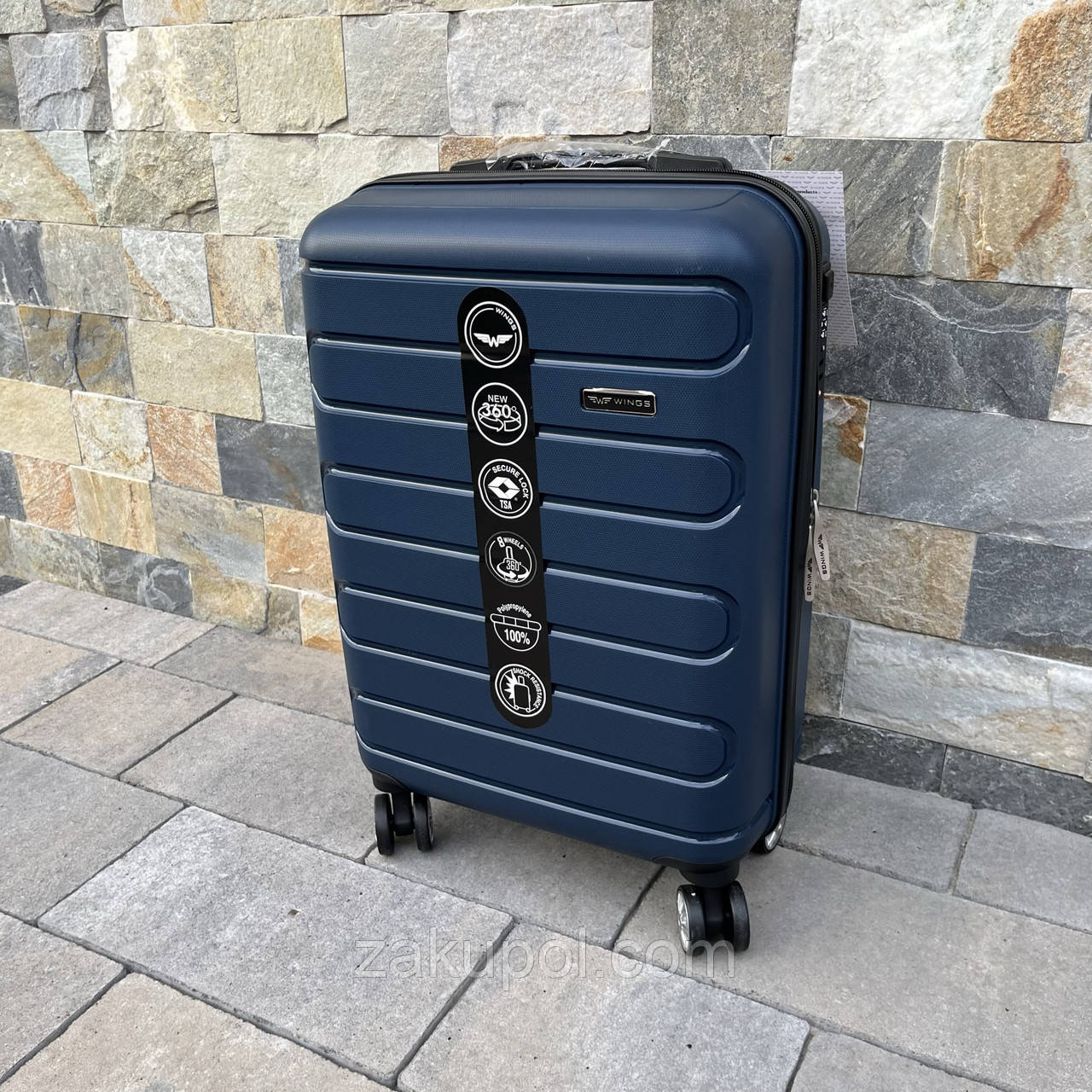 Валіза дорожня мала з поліпропілену Wings DQ181-03 S Синій