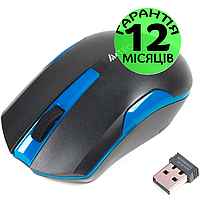 Бездротова мишка A4Tech G3-200N чорна/синя, працює на будь-яких поверхонях, миша для ПК і ноутбука