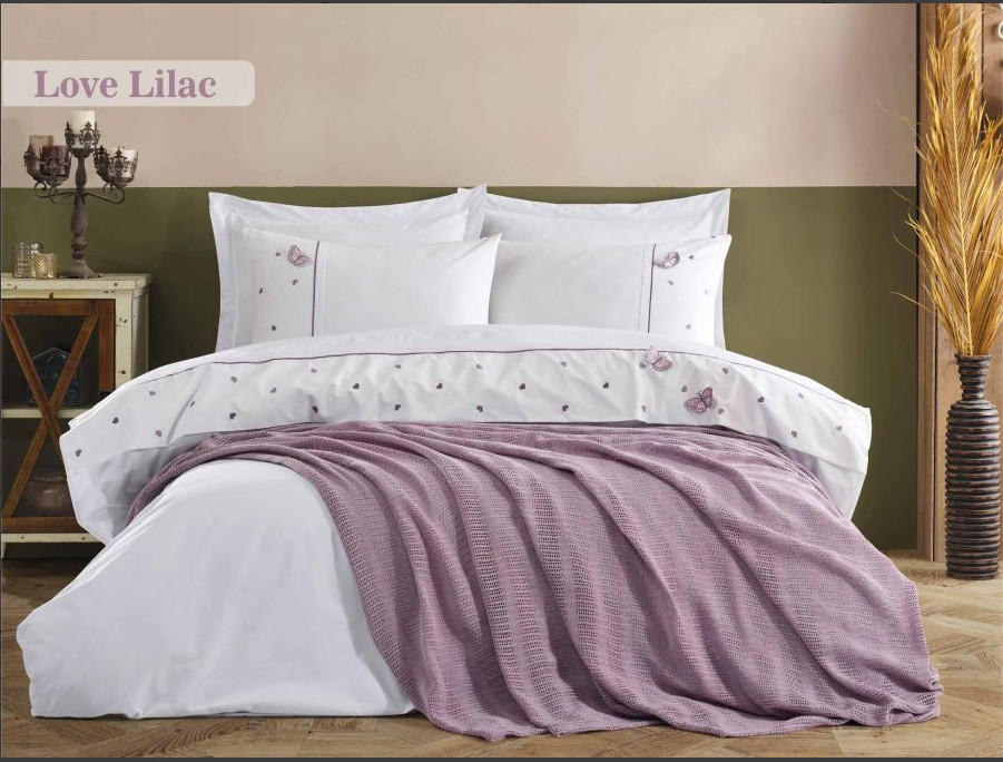 Постелене Elita Premium 200х220см Love Lilac з пледом