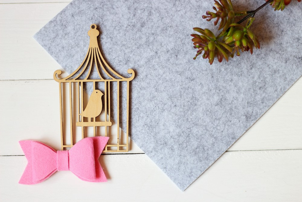 Фетр китайський жорсткий 2мм, 40*30см, сірий меланж, фото 1